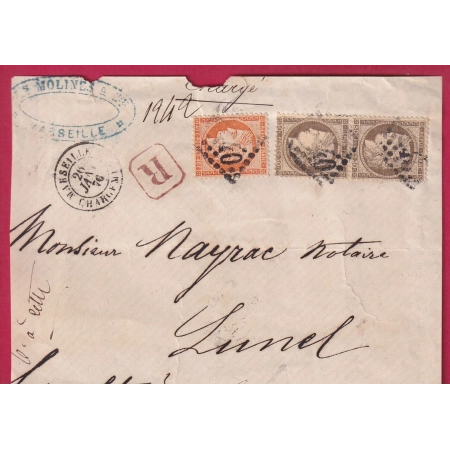 N°38 56 X2 GC 2240 MARSEILLE CHARGEMENT POUR LUNEL HERAULT DEVANT DE LETTRE COVER FRANCE
