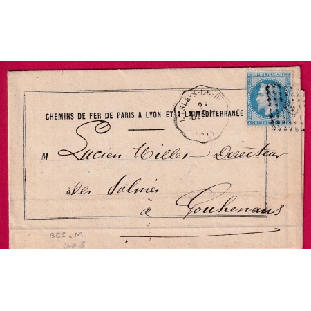 N°29 CONVOYEUR STATION L'ISLE SUR LE DOUBS LIGNE BES.M INDICE 18 TEXTE CHEMIN DE FER PLM GARE ISLE SUR LE DOUBS LETTRE