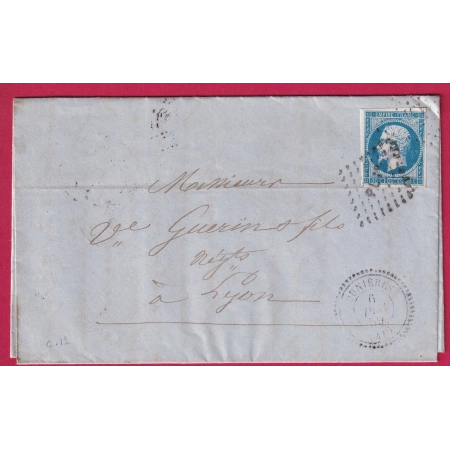 N°14 PC 1151 DUNIERES HAUTE LOIRE TP ANNULE PAR AMBULANT PL1° CAD TYPE 22 POUR LYON  LETTRE COVER FRANCE