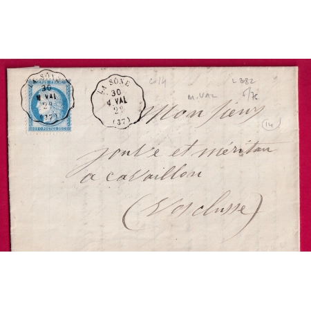 N°60 COVYEUR STATION LA SONE ISERE POUR CAVAILLON VAUCLUSE INDICE 14 LETTRE COVER FRANCE