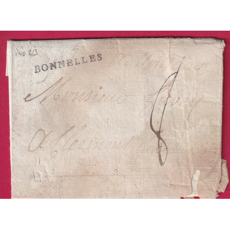 MARQUE BONNELLES SEINE ET OISE INDICE 23 POUR CLERMONT FERRAND LETTRE COVER FRANCE