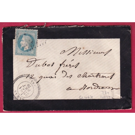 N°29 GC 4671 ALBAS LOT CAD TYPE 24 INDICE 14 POUR BORDEAUX LETTRE COVER FRANCE