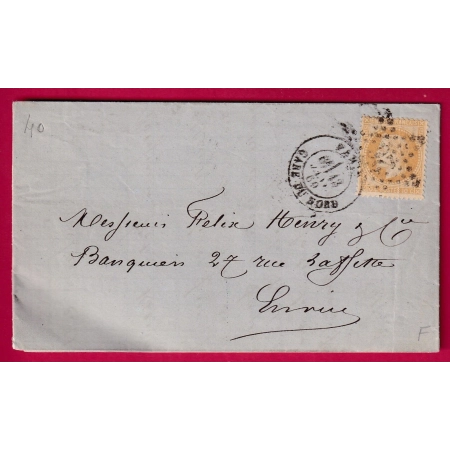 N°28 PARIS ETOILE 26 GARE DU NORD POUR PARIS 1869 LETTRE COVER FRANCE