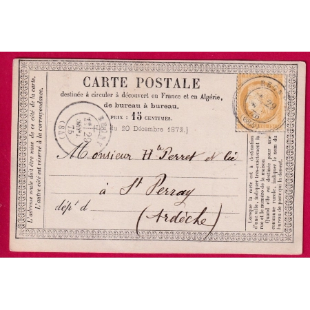 N°55 CAD TYPE 17 REGNY LOIRE POUR ST PERAY ARDECHE CARTE PRECURSEUR LETTRE COVER FRANCE