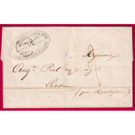 COMPAGNIE DE BATEAUX A VAPEUR SUR LE RHONE ARLES BOUCHES DU RHONE 1844 LETTRE COVER FRANCE