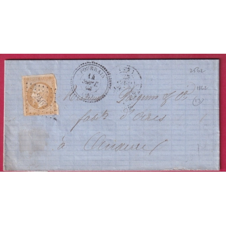 N°16 PC 2562 POURRAIN YONNE CAD TYPE 22 POUR AUXERRE LETTRE COVER FRANCE
