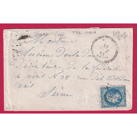 N°29 GC 4807 VIANES TARN C TYPE 22 POUR PARIS INDICE 17 LETTRE COVER FRANCE