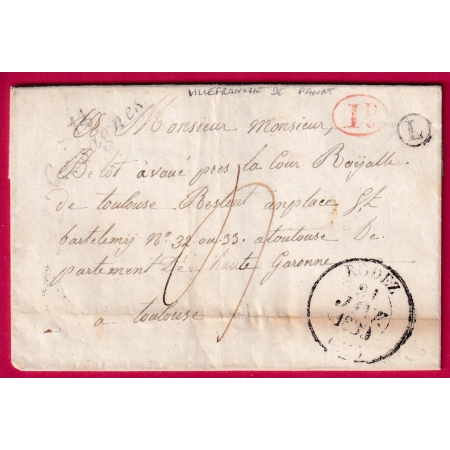 CURSIVE 11 CASSAGNES AVEYRON T12 RODEZ BOITE RURALE L VILLEFRANCHE DE PANAT DECIME RURAL TOULOUSE LETTRE COVER FRANCE