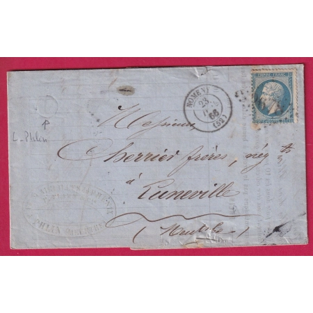 N°22 GC 2678 NOMENY MEURTHE ET MOSELLE BOITE RURALE L PHLIN POUR LUNEVILLE LETTRE COVER FRANCE
