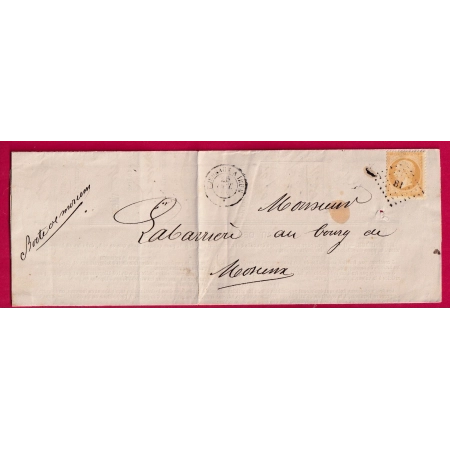 N°21 BOITE DE MORCENX LANDES AMBULANT BI BORDEAUX A IRUN AMBULANT LOCAL RARE LETTRE COVER FRANCE