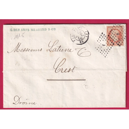 N°16 PARIS POTHION 1503 BIS (J) 60 (J) POUR CREST DROME LETTRE COVER FRANCE