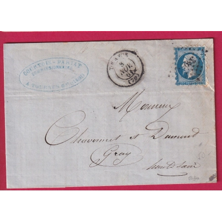 N°14 PIQUAGE SUSSE PC 3395 TOURNUS SAONE ET LOIRE POUR GRAY SIGNE CALVES LETTRE COVER FRANCE