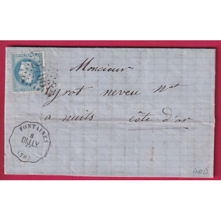 N°29 CONVOYEUR STATION FONTAINES SAONE ET LOIRE LIGNE DIJ.LY INDICE 13 POUR NUITS ST GEORGES LETTRE COVER FRANCE