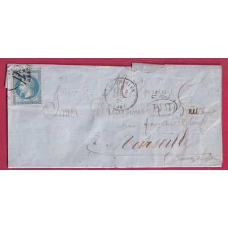 N°29 GC ST CHINIAN HERAULT CAD TYPE 16 BM DE ST PONS POUR MARSEILLE LETTRE COVER FRANCE