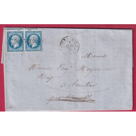 N°14 PAIRE TTB PC 474 BOURG LASTIC PUY DE DOME POUR AURILLAC CANTAL LETTRE COVER FRANCE