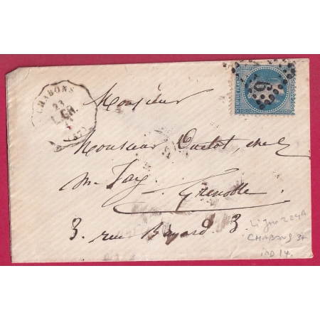 N°29 CONVOYEUR STATION CHABONS ISERE LIGNE 224A L.GR INDICE 14 POUR GRENOBLE LETTRE COVER FRANCE