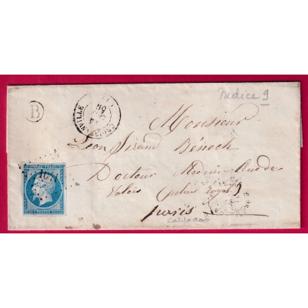 N°14 PC 1041 CROISSANVILLE CALVADOS POUR PARIS INDICE 9 LETTRE COVER FRANCE