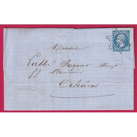 N°22 PARIS ETOILE MUETTE SANS CAD POUR ORLEANS LOIRET 1867 LETTRE COVER FRANCE