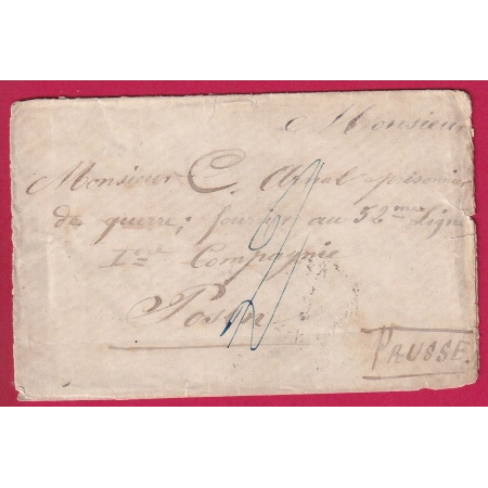 PRISONNIER GUERRE 1870 ST PONS HERAULT 12 JANVIER 1871 POUR POSEN PRUSSE ALLEMAGNE POZNAN POLOGNE LETTRE COVER FRANCE