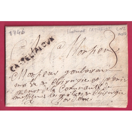 MARQUE CASTELJALLOUX LOT ET GARONNE 1746 LENAIN N°2 INDICE 16 POUR BORDEAUX LETTRE COVER FRANCE