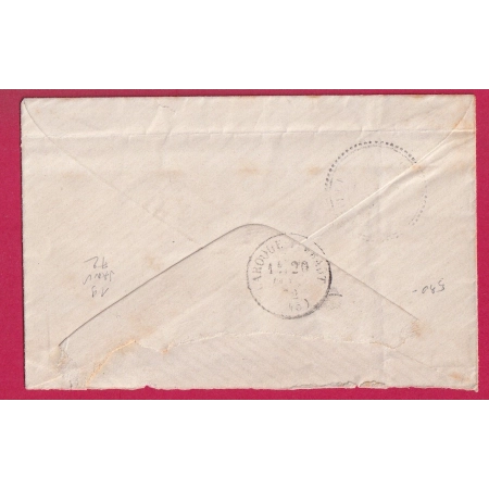 TIMBRE TAXE N°5A CAD TYPE 24 LA CROIX BLANCHE LOT ET GARONNE RARE POUR BEAUVILLE LETTRE COVER FRANCE