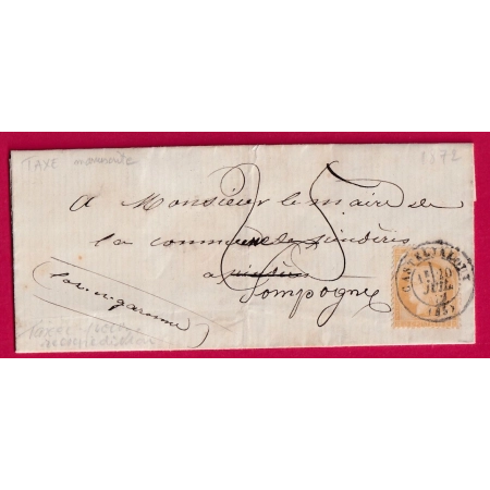 N°59 CAD TYPE 17 CASTELJALOUX LOT ET GARONNE TAXE 25C DE REEXPEDITION LETTRE COVER FRANCE