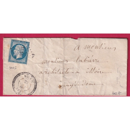 N°14 PC 4103 VOLVIC PUY DE DOME CAD TYPE 22 INDICE 17 POUR ISSOIRE LETTRE COVER FRANCE