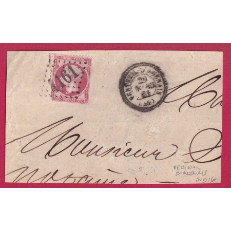 N°24 GC 4161 VERTEUIL D'AGENAIS CAD TYPE 22 GRAND FRAGMENT DE LETTRE COVER FRANCE