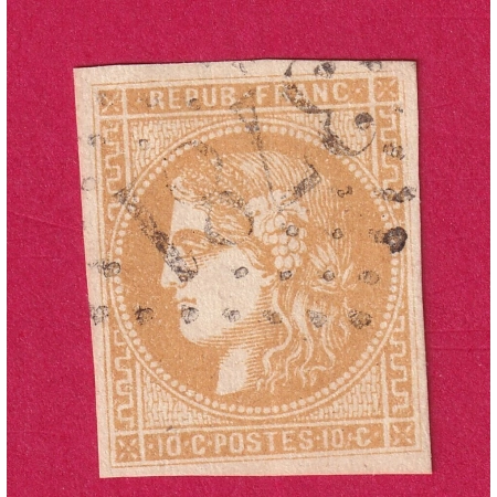 N°43B BISTE ORANGE TTB SIGNE TIMBRE BRIEFMARKEN STAMP FRANCE