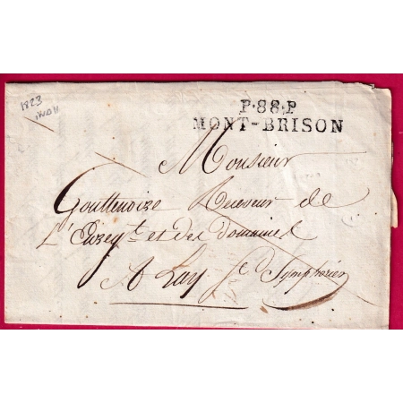MARQUE P88P MONT BRISON LOIRE INDICE 11 1823 POUR ST SYMPHORIEN LETTRE COVER FRANCE