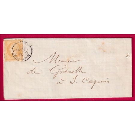 N°21 CAD TYPE 15 MONTFLANQUIN LT ET GARONNE POUR ST CAPRAIS LETTRE COVER FRANCE