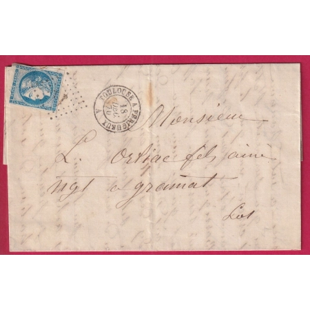 N°45A AMBULANT TOULOUSE A PERIGUEUX POUR GRAMAT LOT LETTRE COVER FRANCE