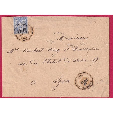 N°78 CONVOYEUR STATION LORETTE LOIRE POUR LYON INDICE 14 LETTRE COVER FRANCE