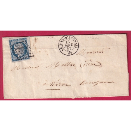 N°4 BORD DE FEUILLE GRILLE LE MAS D'AGENAIS LOT ET GARONNE INDICE 17 LETTRE COVER FRANCE