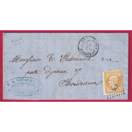 N°13 PC 676 CENON LA BASTIDE POUR BORDEAUX GIRONDE RECETTES REUNIES LETTRE COVER FRANCE