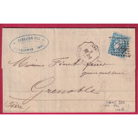 N°46B CONVOYEUR STATION ST CHAMOND LOIRE LIGNE STE.RO INDICE 18 POUR GRENOBLE LETTRE COVER FRANCE