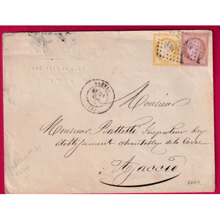 N°58 59 PC DU GC 338 BASTIA CORSE POUR AJACCIO LETTRE COVER FRANCE