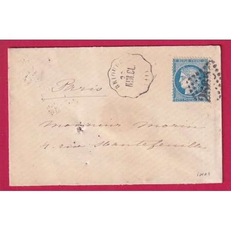 N°60 CONVOYEUR STATION BRIOUDE HAUTE LOIRE POUR PARIS LETTRE COVER FRANCE