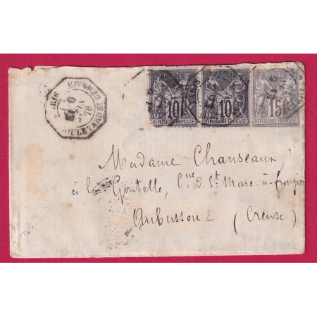 N°89 X2 77 LEVEE EXCEPTIONNELLE PARIS BOULEVARD ST GERMAIN LEVEE E1 AUBUSSON CREUSE LETTRE COVER FRANCE