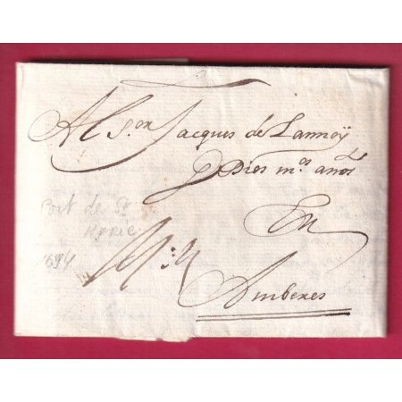 LETTRE DE PORT STE MARIE LOT ET GARONNE 1694 POUR AMBEXES ?? ESPAGNE ?? LETTRE COVER FRANCE