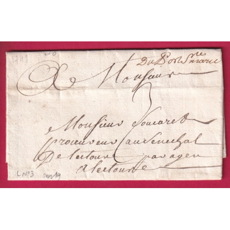MARQUE MANUSCRIT LE PORT STE MARIE  1741 LOT ET GARONNE LENAIN N°3 INDICE 19 POUR LECTOURE GERS LETTRE COVER FRANCE