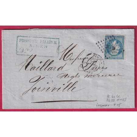 N°22 PC DU GC 2659 NIMES GARD NON SIGNALE PAR POTHION AVEC CAD TYPE 15 POUR JOINVILLE LETTRE COVER FRANCE