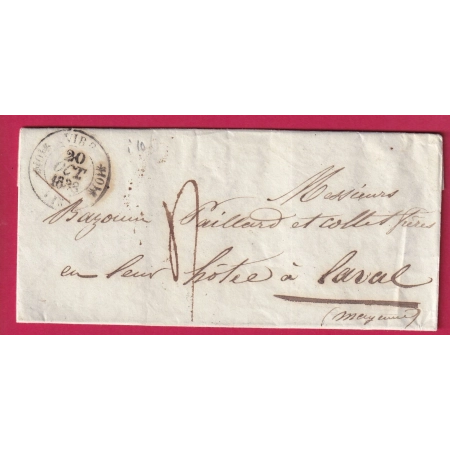 CAD TYPE 11 VIRE CALVADOS POUR LAVAL MAYENNE INDICE 10 1838 LETTRE COVER FRANCE