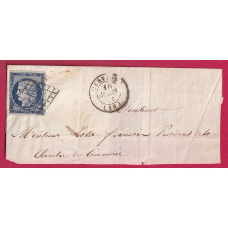 N°14 GRILLE CERVIONE CORSE INDICE 17 LETTRE COVER FRANCE