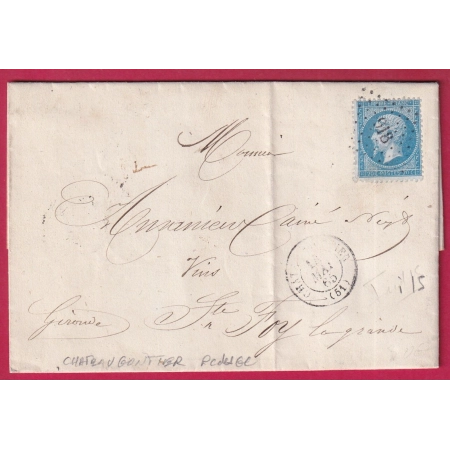 N°22 PC DU GC 918 CHATEAU GONTIER MAYENNE INDICE 15 STE FOY LA GRANDE GIRONDE LETTRE COVER FRANCE