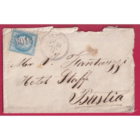 N°60 GC 6018 CENTURI CORSE CAD TYPE 24 POUR BASTIA INDICE 15 LETTRE COVER FRANCE