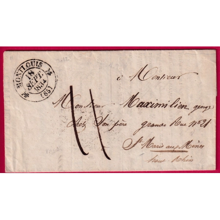 CAD TYPE 12 MONTLOUIS PYRENEES ORIENTALES CONSEIL ADMINISTRATION 17 REGIMENT INFANTERIE LEGERE 1834 STE MARIE AUX MINES
