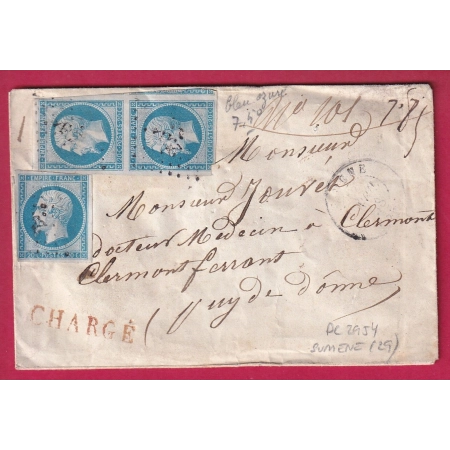 N°14 PAIRE + UN PC 2954 SUMENE GARD POUR CLERMONT FERRAND LETTRE COVER FRANCE
