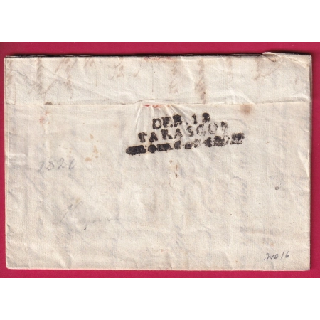 DEBOURSE DEB 12 TARASCON BOUCHES DU RHONE 1820 DEPART PARIS REEXPEDIEE AVIGNON INDICE 16 LETTRE COVER FRANCE