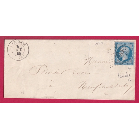 N°22 VARIETE ANNEAU DE LUNE GC 1503 LA FEULLIE SEINE INFERIEURE POUR NEUFCHATEL EN BRAY LETTRE COVER FRANCE